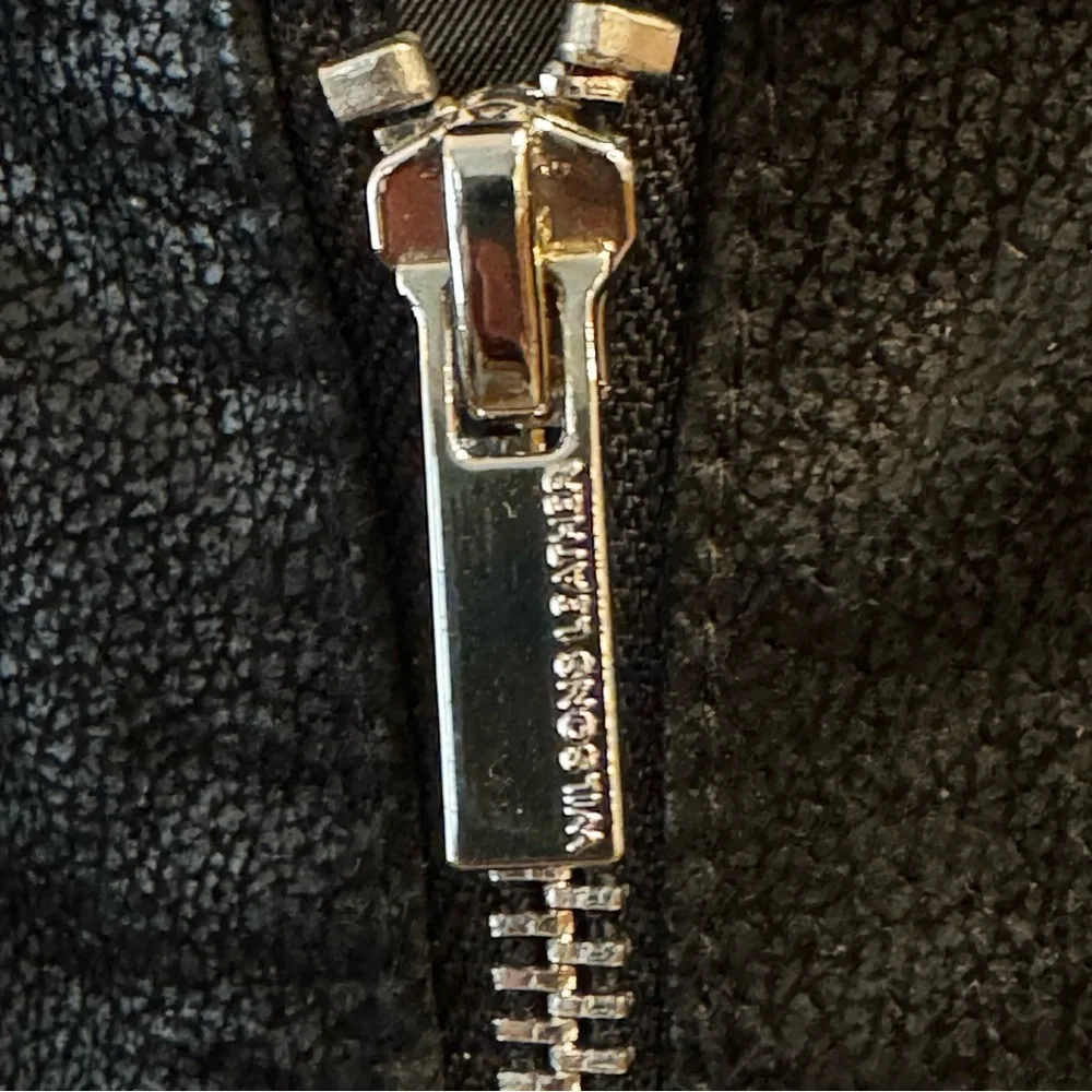 Wilsons Leather Women’s Black Moto Jacket Silver Zippers Medium